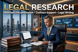 provide professional legal research and business documentation support