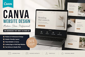 design canva landing page and canva website