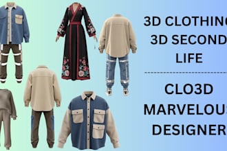 design realistic clo3d marvelous designer clothing for fivem sims and vrchat