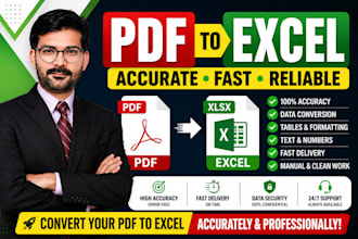 pdf to excel data entry work