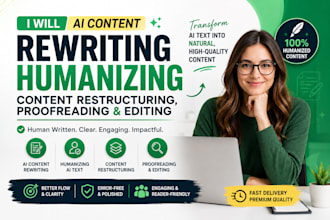 ai content rewriting humanizing, content restructuring, proofreading and editing