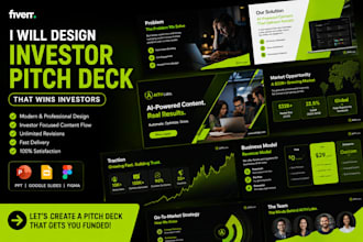 design a compelling business pitch deck and powerpoint presentation