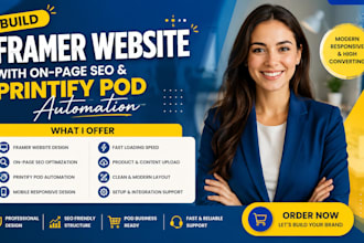 build framer website with onpage seo and pritinfy pod automation