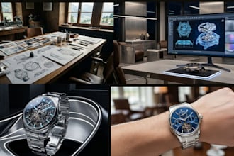 design luxury wrist watch product, smartwatch wearable, and tech gadget product