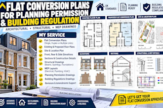 prepare flat conversion plans for planning permission and building regulation