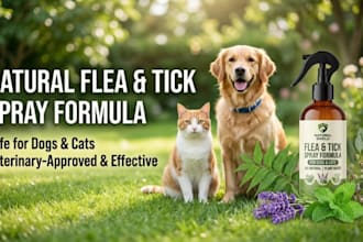 formulate natural pet grooming, flea and tick spray products