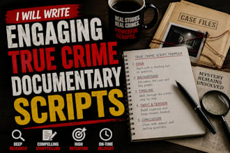 write engaging true crime documentary scripts