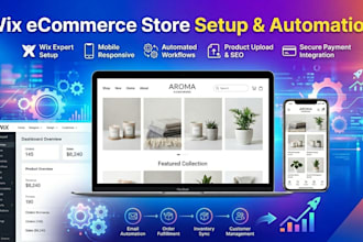 design and set up wix ecommerce store with automation