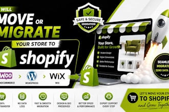 move or migrate woocommerce to shopify, wordpress to shopify, wix to shopify