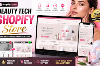 design shopify beauty device store shopify skincare store led mask website