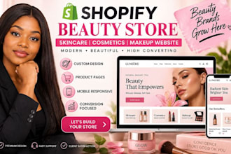 design shopify beauty store skincare cosmetics website makeup website