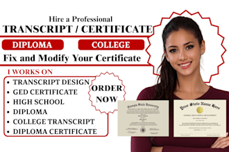 design high school transcript college transcript diploma ged award certificate