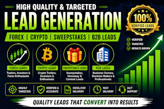 provide quality forex leads, crypto leads, oil and gas leads, depositor leads