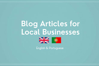 write SEO blog articles for local businesses in english and portuguese