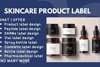 design skincare product label, cosmetic, cream jar pouch packaging with mockup