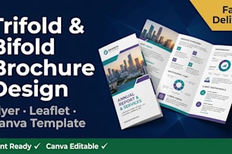 design trifold bifold brochure flyer and canva graphic design canva template