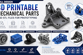 design 3d printable mechanical parts and stl files for prototyping