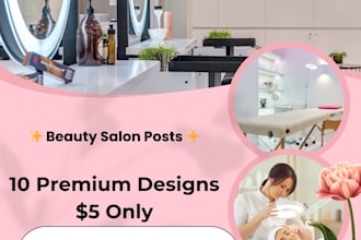design beauty salon social media posts and spa flyers for instagram