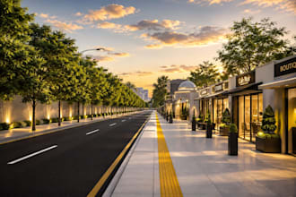 design a photorealistic 3d walking trail, nature path and landscape render