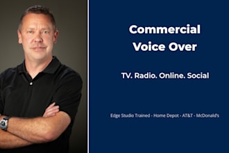 record a professional commercial voice over in a warm authoritative american voi