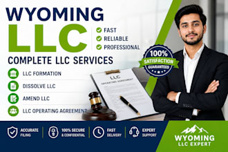 llc formation, dissolve llc, amend llc, and llc operating agreement for wyoming