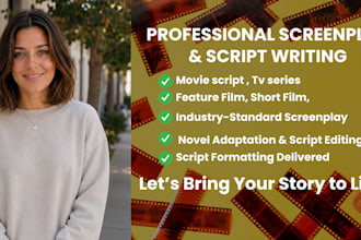 write movie script film script screenplay feature film tv series script writing