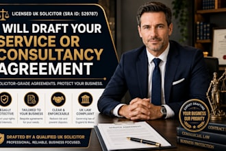 draft a UK solicitor grade service or consultancy agreement for your business