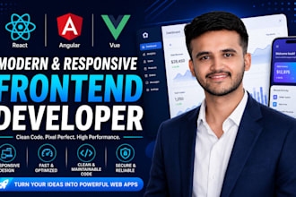 build a modern, responsive frontend web app in react, angular, or vue