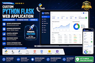 develop custom python flask web application with database
