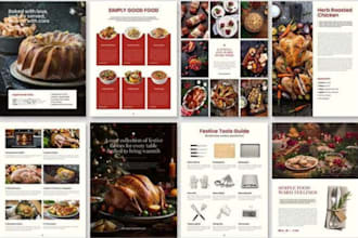 design cookbook workbook pdf word formatting canva template ebook layout design