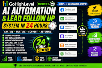 build gohighlevel automation and lead follow up system in 24 hours