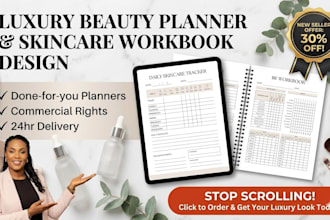design luxury skincare workbook and beauty planner for coaches