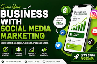 grow your brand with professional, social media marketing, social media content
