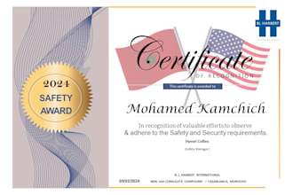 design professional and modern training certificates and recognition awarard