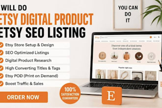 do etsy digital product etsy shop etsy seo listing etsy store setup etsy pod