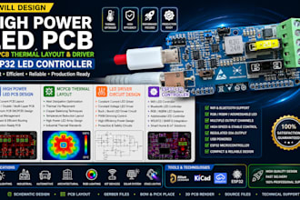 design high power led pcb, mcpcb thermal layout and driver, esp32 led controller