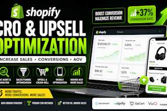 do shopify cro, upsell funnel and increase ecommerce sales