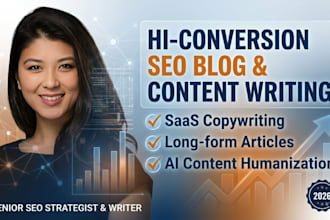 write high conversion SEO blog posts or saas copywriting