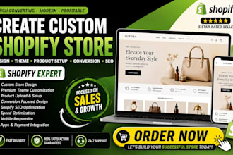create custom shopify store design theme product setup conversion SEO expert