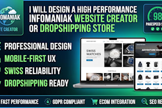 design high performance infomaniak website creator dropshipping store