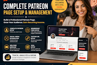 complete patreon page setup and management