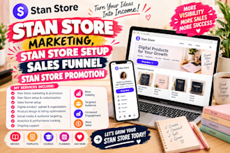 stan store marketing, stan store setup sales funnel stan store promotion