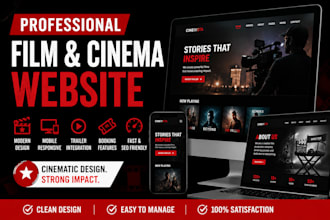 develop film website design cinema website film production theater actor website