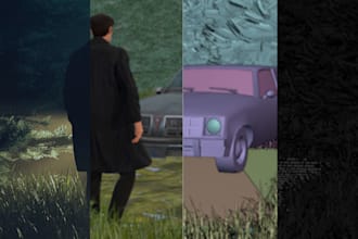 create a 3d cinematic scene