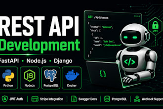 build a rest API with fastapi nodejs or django for your web or mobile app