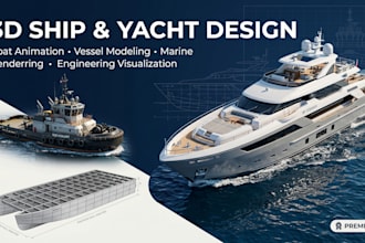 3d ship design 3d yatch model 3d boat animation pontoon hull 3d tugboat vessel