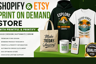 setup shopify print on demand store etsy pod shop etsy with printiful printify