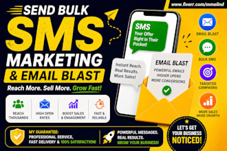 send bulk SMS marketing and email blast, text message SMS for your business