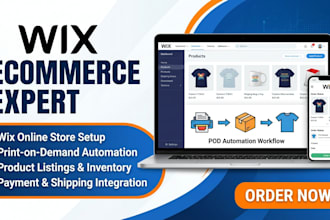 setup wix ecommerce and print on demand automations