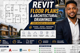create detailed revit floor plans and architectural drawing for house and office